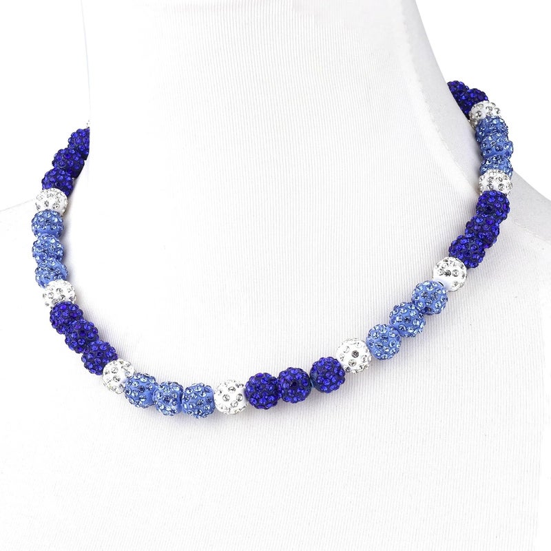Krfy Baseball Necklaces for Boys, Bling Rhinestone Beaded Necklaces for Women Men, Diamond Baseball Drip Necklace Ice Bead Necklaces Inspired Sports Jewelry, 17.7 Inches, Age：Over 8 Years Old - Image 1